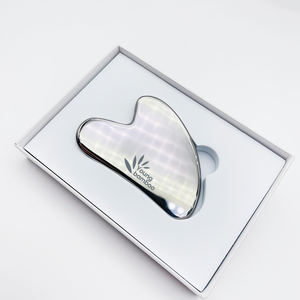 Rodillo de Masaje Facial de Acero Inoxidable, Herramienta Guasha Plateada, Gua Sha de Acero Inoxidable - Product Image 2