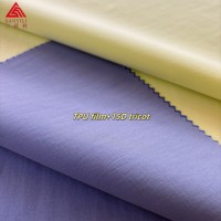 10D Haute Élastique Nylon Taffetas Léger Soft Shell TPU Film 15D Fil Flottant Tissu Léger Mince Veste Stretch Tissé Collé