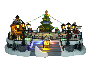 Proveedor Mayorista de Decoración Navideña de Plástico con Luces LED Animadas y Música, Pista de Patinaje, <span class=keywords><strong>Pueblo</strong></span> <span class=keywords><strong>Navideño</strong></span> 2025 con Movimiento - Product Image 6