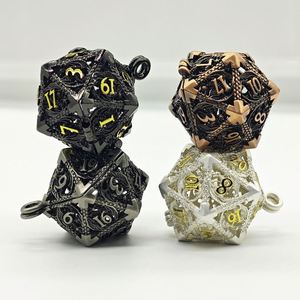 Juego de Dados Metálicos con Diseño de Calavera y Dragón, Accesorios de Juego de Rol Poliédricos con Colgante para Jugadores de Mesa - Product Image 2