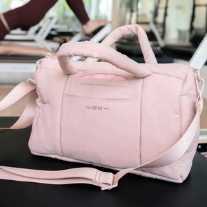 CHANGRONG Custom Mini <strong>Ladies</strong> Pink Nylon Sports <strong>Gym</strong> Puffer Duffle <strong>Bag</strong> - Product Image 3