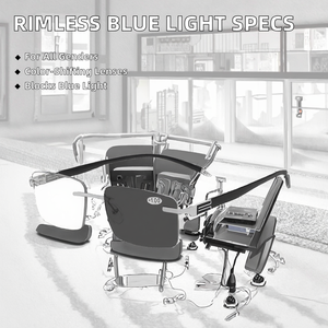 <span class=keywords><strong>Gafas</strong></span> Unisex sin Montura Fotocromáticas para <span class=keywords><strong>Presbicia</strong></span> <span class=keywords><strong>con</strong></span> Marco de Acetato, <span class=keywords><strong>Filtro</strong></span> de Luz <span class=keywords><strong>Azul</strong></span>, Estilo Cuadrado - Product Image 2