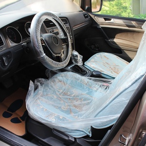 HSG fábrica al por mayor de alta calidad Auto Desechable Asiento desechable PE impermeable cubierta del volante <span class=keywords><strong>5</strong></span> en 1 cubierta del coche conjunto - Product Image 4