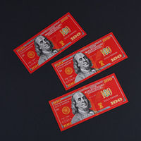 Billets de banque américains en feuille d'or rouge, parfaits pour les fêtes et les rassemblements, et idéaux pour les collections commémoratives