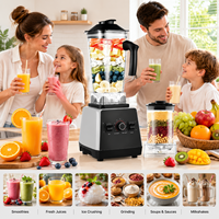 1200W 2,5L Heavy Duty Blender 2-in-1 met droge molen, variabele snelheid professionele smoothie maker voor commerciële keuken en bar