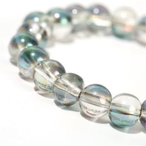 Factory Wholesale Glass <b>Beaded</b> <b>Bracelet</b> for Women Fluorite Gray Moonlight Crystal Beads <b>Bracelet</b> - Product Image 3