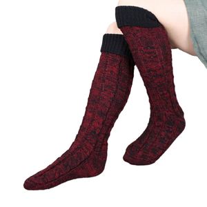 Cubrebotas de Invierno Navideños de Punto, Calcetines Largos de Colores Mezclados por Encima de la Rodilla - Product Image 4