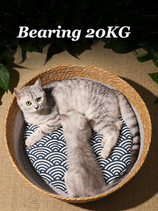 Popüler Handwoven hasır Rattan pamuk halat <span class=keywords><strong>Pet</strong></span> yatak sepetleri en iyi fiyat köpekler ve kediler için <span class=keywords><strong>Pet</strong></span> oyuncaklar saklama kutuları giyim kullanımı - Product Image 4