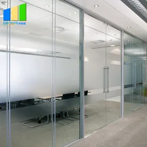 Interior Glass Partition Interior Decorative Office Room Dividers Double Transparent Glass Wall Partition