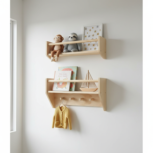 Étagère <span class=keywords><strong>murale</strong></span> en <span class=keywords><strong>bois</strong></span> pour économiser de l'espace avec crochets pour le rangement à la maison, en cuisine, dans le salon, étagère <span class=keywords><strong>murale</strong></span> de rangement - Product Image 4