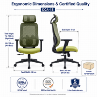 Chaise de bureau ergonomique à dossier moyen en maille, chaise de travail avec appui-tête 2D, mousse de densité 40, chaises pivotantes pour bureau à domicile