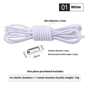 27 Tali Sepatu Elastis Model Baru untuk Dewasa Warna Khusus Hitam Putih Merah Hijau Terbuat dari Poliester yang Tahan Lama-untuk Pria dan Wanita - Product Image 6