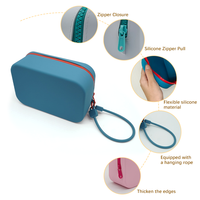 Pochette de sac à main étanche en silicone de grande capacité Logo personnalisé Trousse de maquillage décorative Porte-monnaie Rangement de cosmétiques