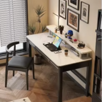 Bureau d'ordinateur portable/table d'étude moderne en bois de chêne massif et console sculptée à la main chinoise avec tiroir, durable