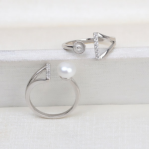 Anneau ouvert en argent S925 à faire soi-même, triangle, 6-9 anneaux, anneau de cheveux, anneau de doigt, anneau vide, support 1740, accessoire avec perles libres - Product Image 2