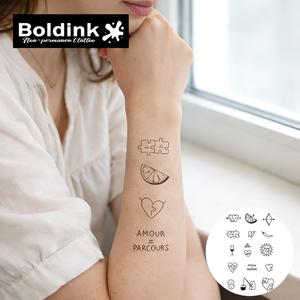 Boldink Maßgeschneiderte Realistische Puzzle-Herz-Zitronen-Körperkunst Wasserfester Langanhaltender 2-Wochen Semi-Permanenter <span class=keywords><strong>Tattoo</strong></span>-Aufkleber Jagua-Tinte - Product Image 3