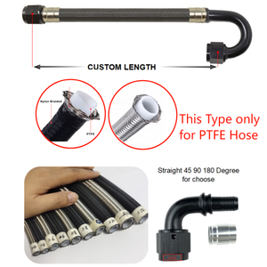 שחור anodized אלומיניום 4an 6an 8an 12 pfe צינור 12an pfe בסגנון crimp 45 deg 90 מעלות