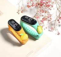 Kinderen Fruit LED Touchscreen Horloge Zachte Kleurrijke Siliconen Cartoon Polsband voor Kinderen Verjaardagscadeau School Dagelijks Gebruik