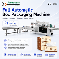 Machine d'emballage industrielle intelligente et automatique à 7 servomoteurs pour mouchoirs en papier avec système de pulvérisation de colle pour une production à haute vitesse