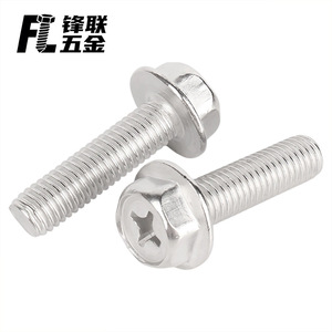Boulon à bride hexagonale extérieure en acier inoxydable 304 Fenglian M3-M10, fond plat, entièrement fileté - Product Image 5