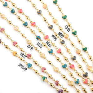โซ่ลูกปัดสแตนเลสชุบทอง 18k สำหรับทำสร้อยข้อมือ รุ่น H1380 - Product Image 2