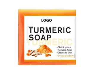 Wholesale Private Label Natural Tumeric Skin Whitening Anti Acne Skin Care Face Body Turmeric Bar Soap