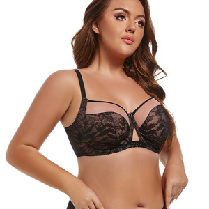 Reggiseni con ferretto a tazza grande da donna con cinturino regolabile in <span class=keywords><strong>pizzo</strong></span> solido e transfrontaliero decorato <span class=keywords><strong>reggiseno</strong></span> lavorato a maglia per intimo di tutti i giorni - Product Image 5