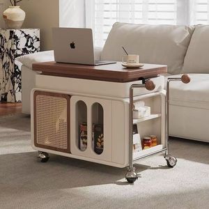 Mobile Solid Wood Coffee <b>Table</b> Height Adjustable Folding Multi Functional Storage Living Room <b>Sofa</b> Tea <b>Table</b> Trolley - Product Image 4