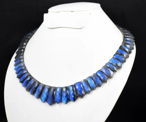 Labradorite Style Flashy Fashion Collier Faceted Beaded Statement Charm Choker for Party Occasions - Product Image 3