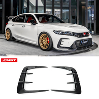 Canards de pare-chocs avant en fibre de carbone sèche style CMST pour Honda Civic Type R FL5 11e génération 2022-2025, garnitures d'aération de pare-chocs avant