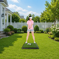 Tapis de golf d'intérieur en velours avec détection de swing, tapis d'entraînement remplaçable et personnalisable