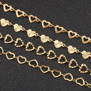 Collier en chaîne en acier inoxydable en forme de cœur, unisexe, à porter au quotidien, accessoire de bijouterie H1557 - Product Image 1