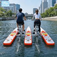Vélo aquatique gonflable à deux places, style SUP, ponton flottant plat, cadre en aluminium, technologie Drop Stitch, pour la plage, portable, de Chine, Lumark