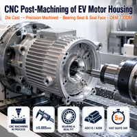 Boîtier de moteur EV usiné CNC, boîtier de boîte de vitesses en aluminium moulé sous pression, usinage de précision, fabricant de pièces OEM personnalisées