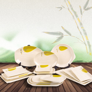 A5 Imitation Porcelain <b>Melamine</b> Plate Rectangular Serving Dish Flat Plate Unbreakable Hotel Tableware Food Serving Trays - Product Image 1