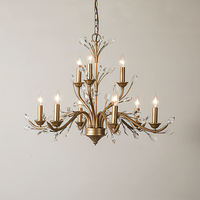 Yihao Lustre En Cristal Américain En Forme De Branche Français Lumière De Luxe Pendentifs Lumière Villa Appartement Hôtel Nouveau Design Lustre