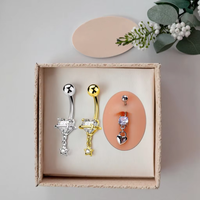 En gros 14G Coeur Nombril Piercing En Acier Chirurgical 316L Nombril Anneaux De Mode Corps Bijoux Sexy Femmes Piercing