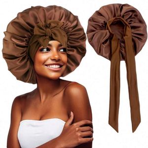 New Arrival Satin Bonnet <b>Extra</b> <b>Large</b> Size Night Cap for Long Curly Hair Outdoor Daily Use Formal Style All Seasons Hair Care - Product Image 1