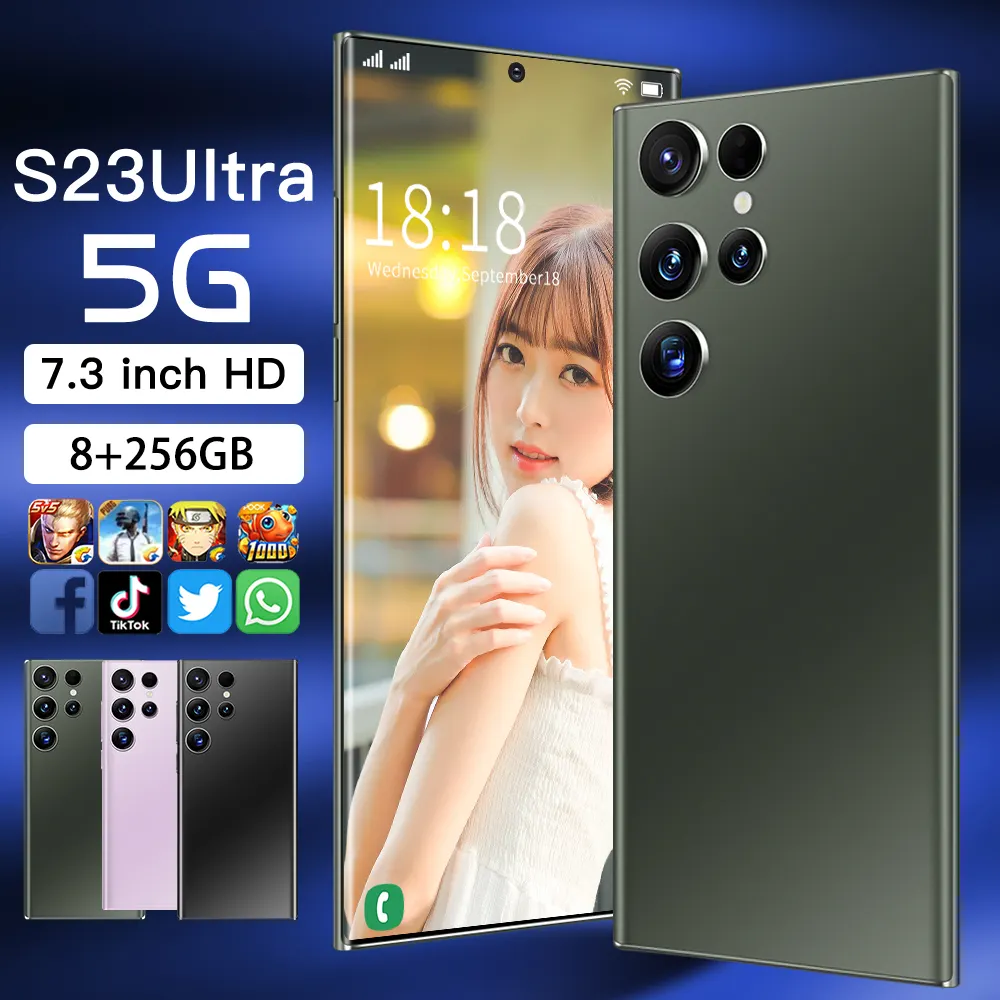 100x Zoom S23 siêu mà điện thoại di động S28 hiển thị truy cập thông minh Android điện thoại