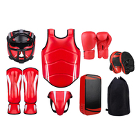 Ensemble d'équipement de boxe professionnel 6-en-1, équipement de protection complet du corps, casque, protège-poitrine, protège-tibias, gants pour le kickboxing