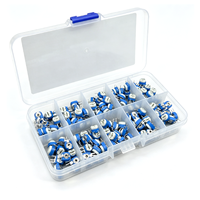 Kit de 100 Potenciómetros Trimmer Verticales RM063, 10 Valores, 500 Ohm-1MΩ, Multivuelta, Ajustables, con Caja