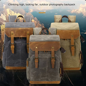 Vintage <b>17</b>-<b>Inch</b> <b>Laptop</b> Backpack Multifunctional Outdoor Photography <b>Bag</b> Backpack Mirrorless Waterproof Shockproof Canvas - Product Image 6