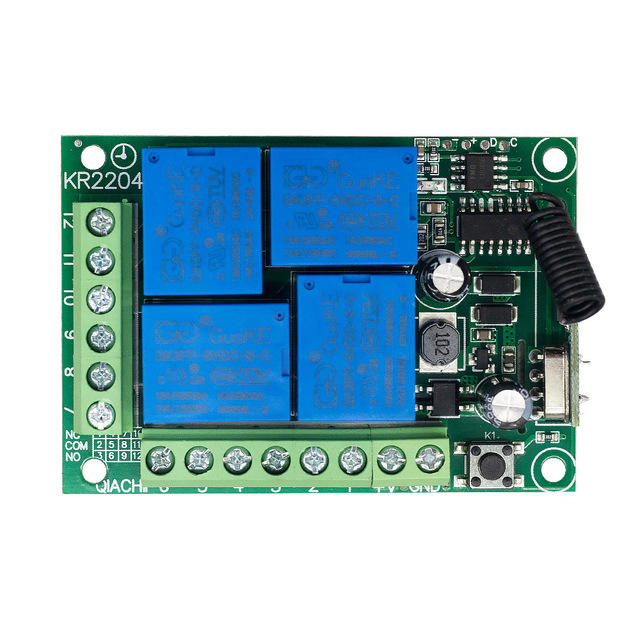433MHZ Wireless Remote Control Switch 110V220V Four-channel Receiver Automotive Lamp Modification Relay Control Module