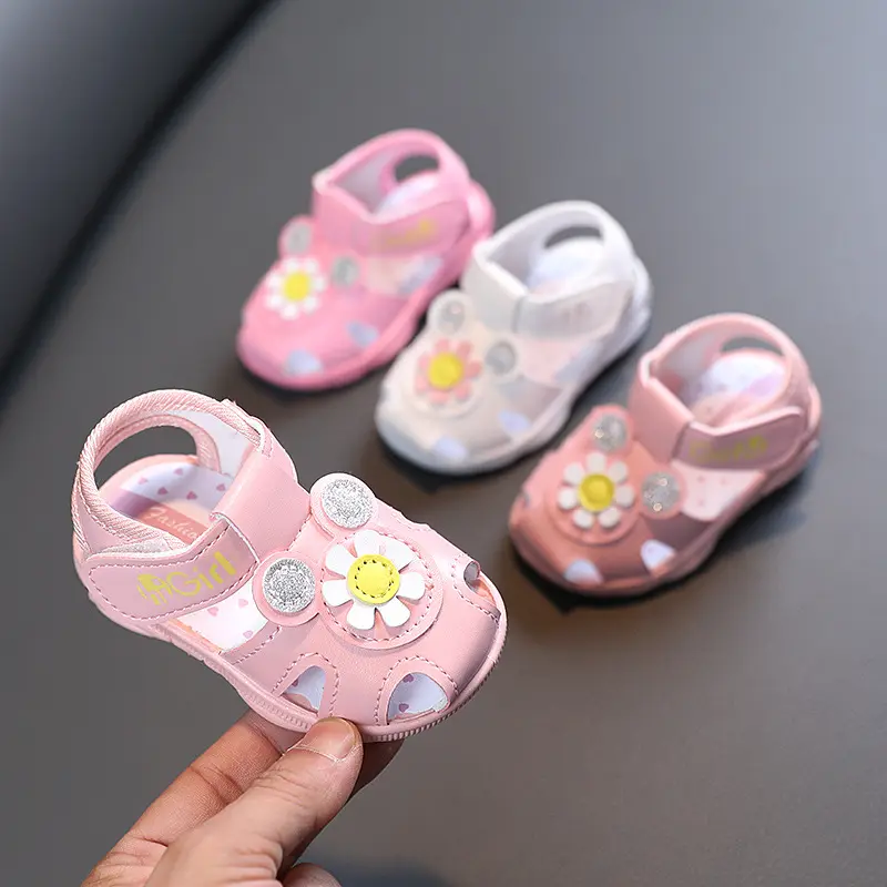 Infant Baby Girls Soft Summer Leather Sandals Casual Dress Shoes Anti Slip Rubber Sole Outdoor Flats Toddler First Walker Shoes