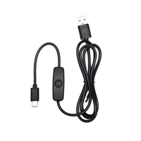 Kabel pengisi daya mobil, USB 2.0 ke USB C Male dengan saklar On/Off tembaga murni cepat 3A 1m untuk Ponsel Power Bank