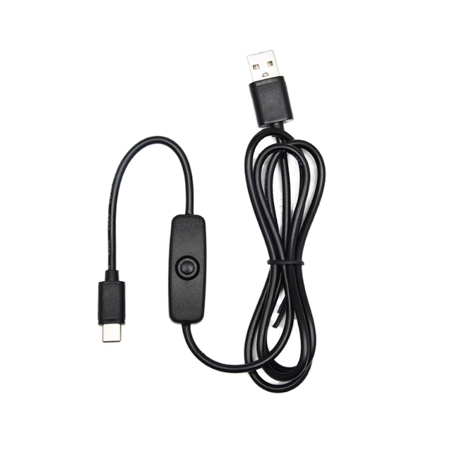 1m USB 2.0 to USB C Male Cable with On/Off Switch Pure Copper Fast 3A Charging for Mobile Phones Power Banks Cars