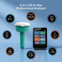 Moniteur de qualité de l'eau intelligent sans fil 8-en-1 amélioré 2026 – Testeur de pH, TDS, EC, ORP, sel, chlore et température pour piscine, spa, bain à remous, bassin à poissons