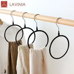 Lavinia scarf ring hanger pvc plastic rubber coating dipped multifunctional hanger scarf rack