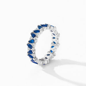 Ailmay 925 plata esterlina hermosos anillos prometidos Ojo <span class=keywords><strong>de</strong></span> caballo azul circón completo elegante mujeres <span class=keywords><strong>matrimonio</strong></span> <span class=keywords><strong>anillo</strong></span> <span class=keywords><strong>de</strong></span> compromiso - Product Image 4