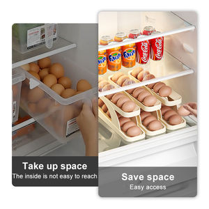 Organizador de Huevos para Refrigerador UFORU, Contenedor de Almacenamiento de Huevos con Ruedas, Organizador de Plástico para Refrigerador - Product Image 2